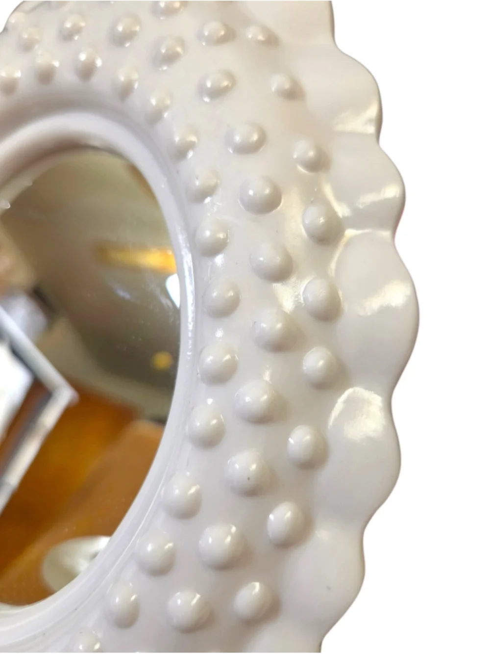 Vintage 1984 Burwood Hobnail Basket & Mirror Wall Decor Set 3 USA